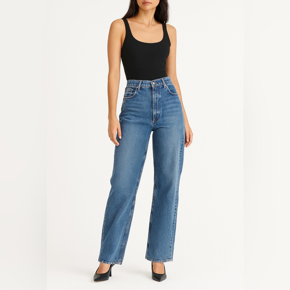 Reformation Val 90s Mid Rise ( Indigo )